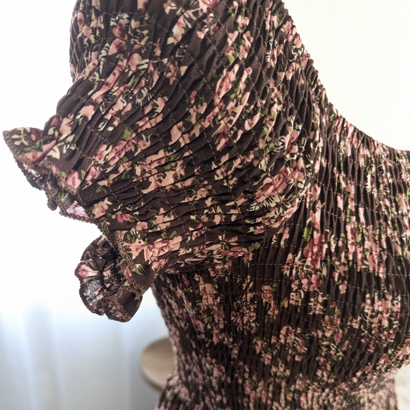 NWOT Off Shoulder Floral Maxi Dress Spring Cottagecore Festival Boho Western XS - Picture 8 of 16